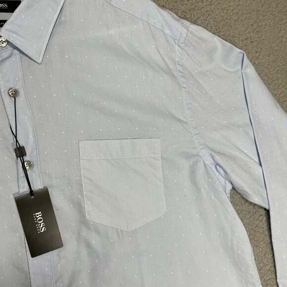 NEW Hugo Boss BOSS Dress Shirt Men 2XL Blue Slim Fit Button Down - Picture 3 of 10